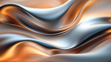 Obraz premium Abstract metallic drapes flowing in waves