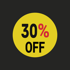 30% off coupon discount icon vector design background.
