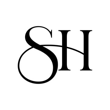 SH initial letter logo design. S and H monogram. Modern, minimalist & elegant logotype. Editable vector logo template, isolated on transparent background.