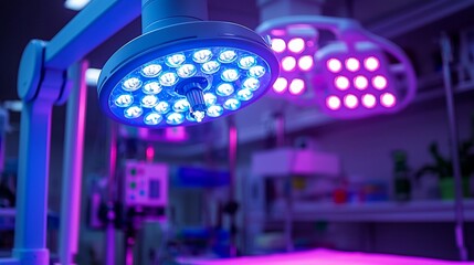 Obraz premium Surgical lights illuminating operating room (1)