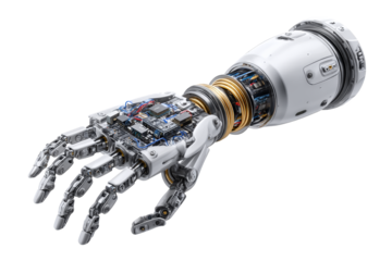 Transparent robotic hand technology revolutionizing industry science and automation a close-up perspective on innovation