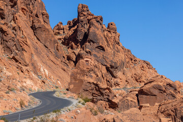 Scenic  Desert  Landscape in the Valley of Fire State Park Nevada