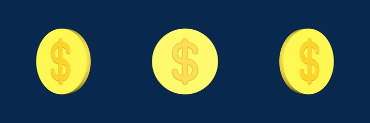 Obraz premium coin interface essential 3D icon