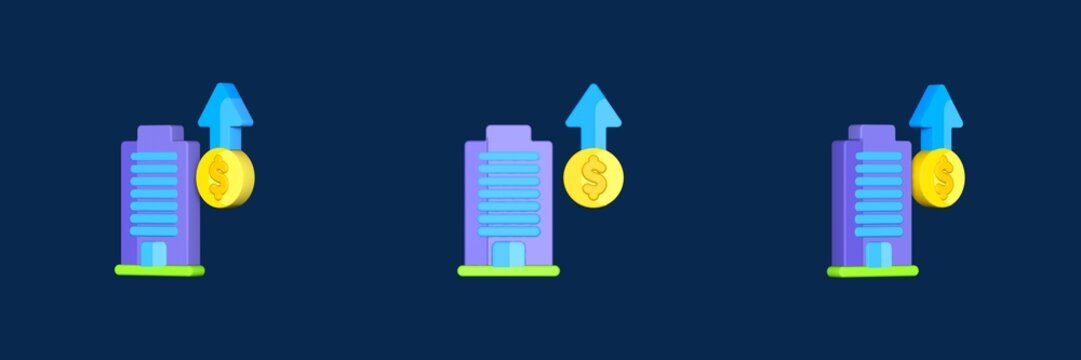 company increase and decrease 3D icon