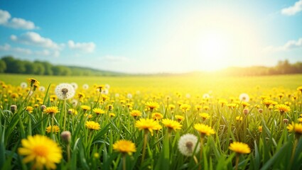 Obraz premium field of dandelions