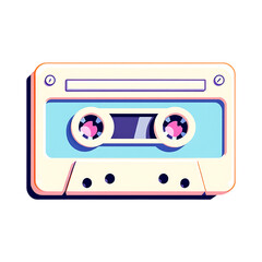 Retro cassette tape illustration.