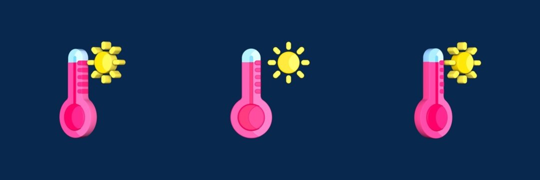 high temperature increase and decrease 3D icon