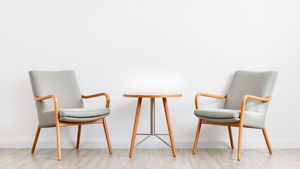 Modern Dining Setup with Two Chairs and Table