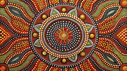 Fototapeta premium Australian Aboriginal Dot Painting Art Style, Indigenous Culture