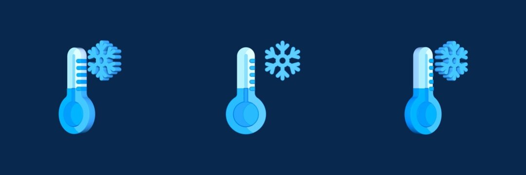 low temperature increase and decrease 3D icon