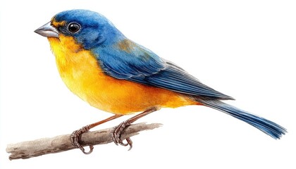 Fototapeta premium Vibrant bird perched on a branch