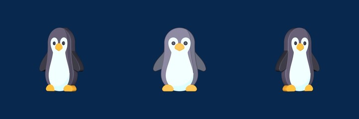 penguin winter things 3D icon