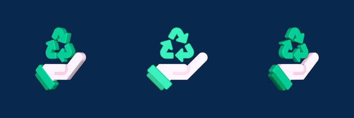 Fototapeta premium recycling recycling 3D icon