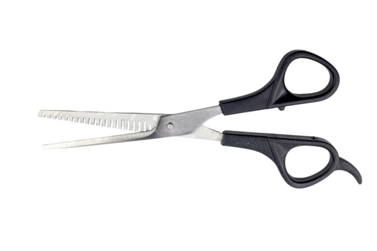 Black scissors isolated on white background.