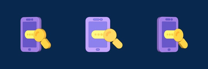 smartphone internet marketing 3D icon