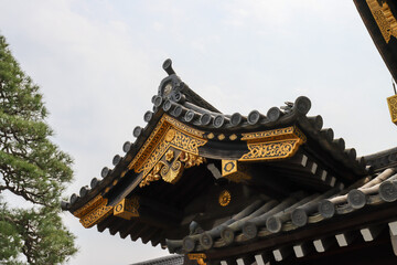 Naklejka premium Roof details at Nijo Castle