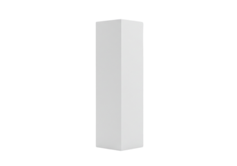 Isolated Column Simple White Block on transparent Background 