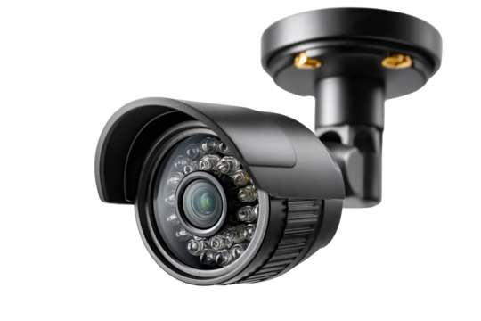 Transparent surveillance technology urban security camera systems indoor environment close-up view modern monitoring solutions
