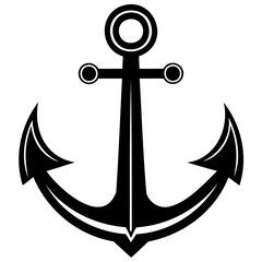 Anchor clip art vector image for nautical theme designs and maritime illustrations graphic resource simple icon isolated on transparent background