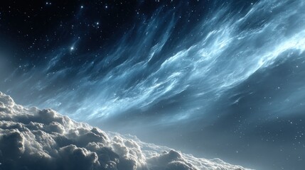 Obraz premium Celestial Clouds Swirling nebulae and white clouds