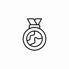 earth medal icon sign vector