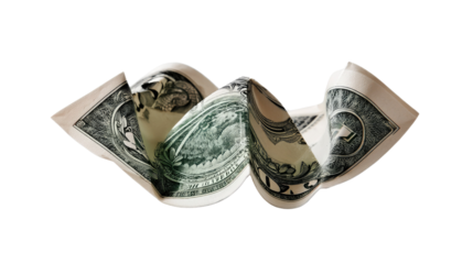 Dollar bill: A close-up of crumpled United States dollar bill, symbolizing financial challenges.