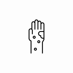 hand rash icon sign vector
