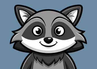 Adorable Cartoon Raccoon Character Design Illustration