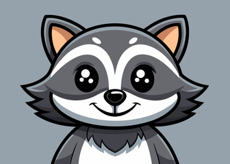 Adorable Cartoon Raccoon Character Design Illustration