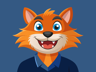 Happy Orange Cat Cartoon Mascot Character Wearing a Blue Shirt