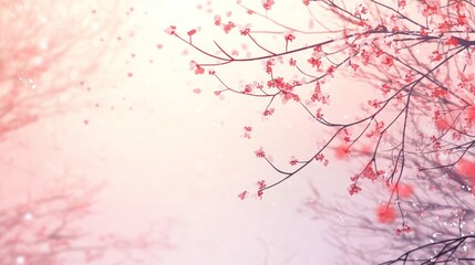 Pink Blossom Dream: Serene Springtime Branches
