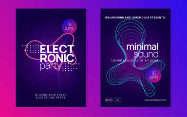 Naklejka premium Night Club Event. Electro Cover. Green Music Poster. Fest Festival Graphic. Violet Edm Banner. Nightclub Disco Invitation. Sound Flyer. Blue Night Club Event