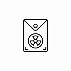 radiation warning icon sign vector