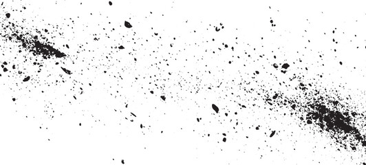 Obraz premium Black Ink Splatter Texture Background with Scattered Dots and Grunge Effects Overlay