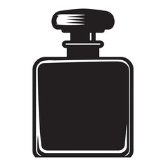 Elegant Silhouette Perfume Bottle Vector Illustration for Beauty Products