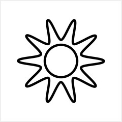 Doodle sun icon isolated Hand drawn art line. Outline vector stock illustration
