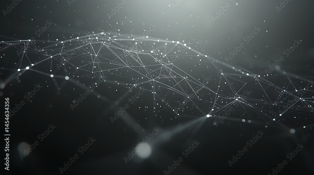 Aufkleber abstract representation of interconnected digital nodes and lines creating a futuristic network