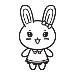 Adorable Bunny Rabbit Character Vector Illustration for Kids