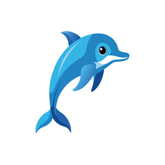 Fototapeta premium Vector illustration of a dolphin fish, Background white.