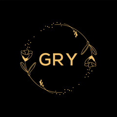 Fototapeta na wymiar GRY creative initials letter logo concept. 