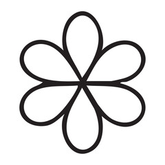 Minimalist Six Petal Flower Vector Silhouette A Simple Floral Design