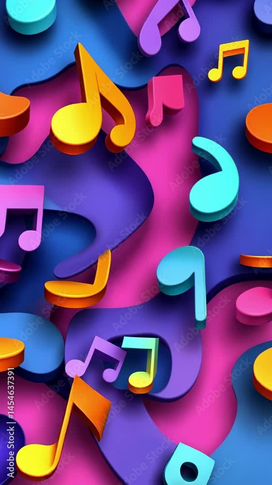 Poster Sound waves pulsing dynamically around vintage microphone, visualizing audio recording process with vibrant gradient movement against clean white background