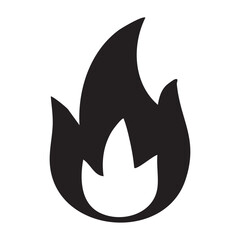 Simple Flame Fire Vector Silhouette Burning Symbol Illustration Art