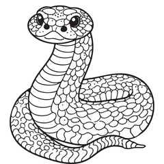 Cute Cartoon Snake Illustration Perfect for Coloring Pages or Designs