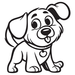 Adorable Cartoon Puppy Illustration for Children's Books Design Elements