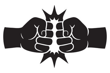 Fist Bump Solidarity Silhouette Symbol Illustration Vector Design