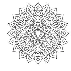 Intricate Floral Mandala Decorative Illustration Line Art Vector Graphic