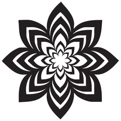 Elaborate Black Flower Vector Motif for Elegant Decor