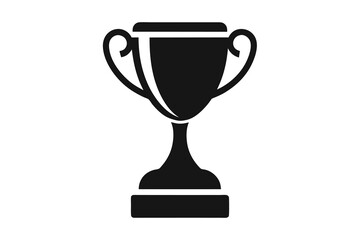 Gold trophy cup silhouette vector illustration isolated on white background