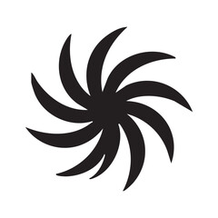 Eight Pointed Star Silhouette Vector Graphic Abstract Shape Design